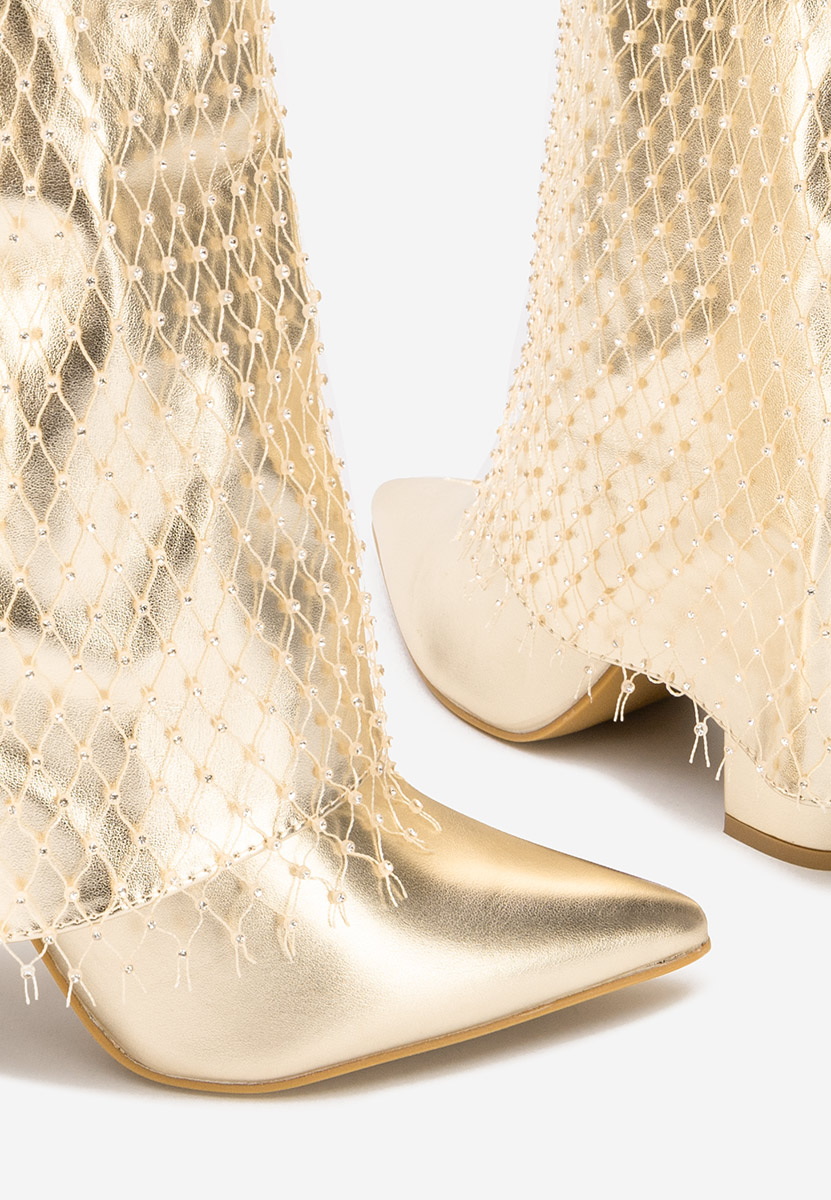 Tronchetti con tacco largo Almaria V2 oro