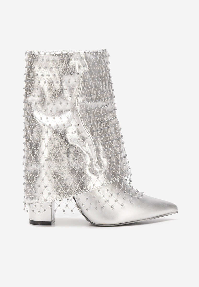 Tronchetti con tacco largo Almaria V2 argento