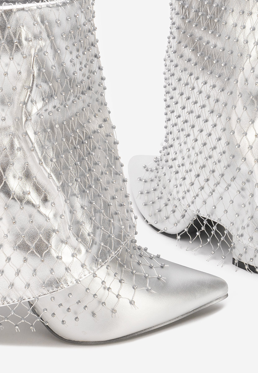 Tronchetti con tacco largo Almaria V2 argento