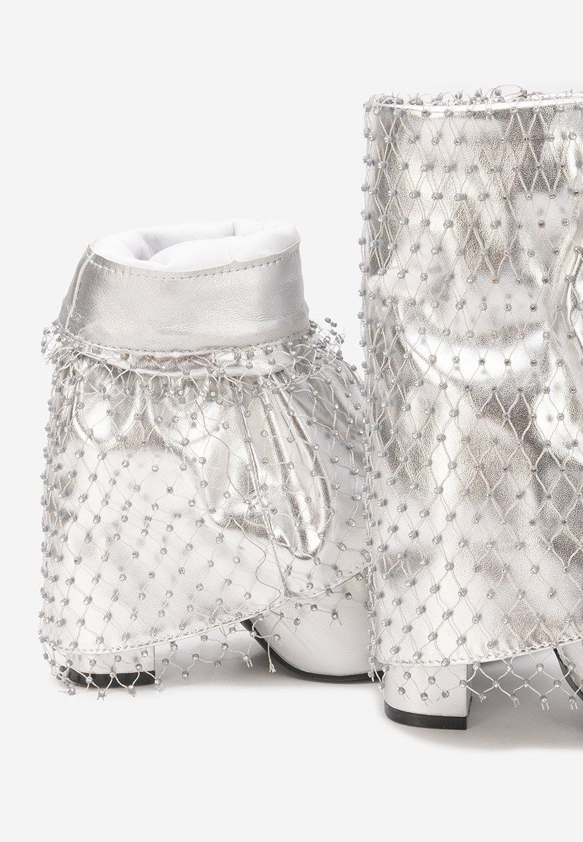 Tronchetti con tacco largo Almaria V2 argento