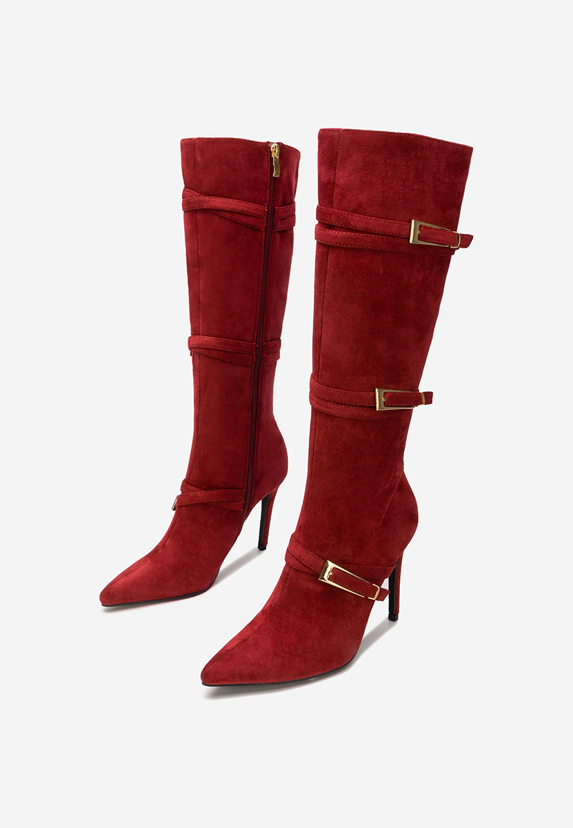 Stivali tacco a spillo Ernesia granata