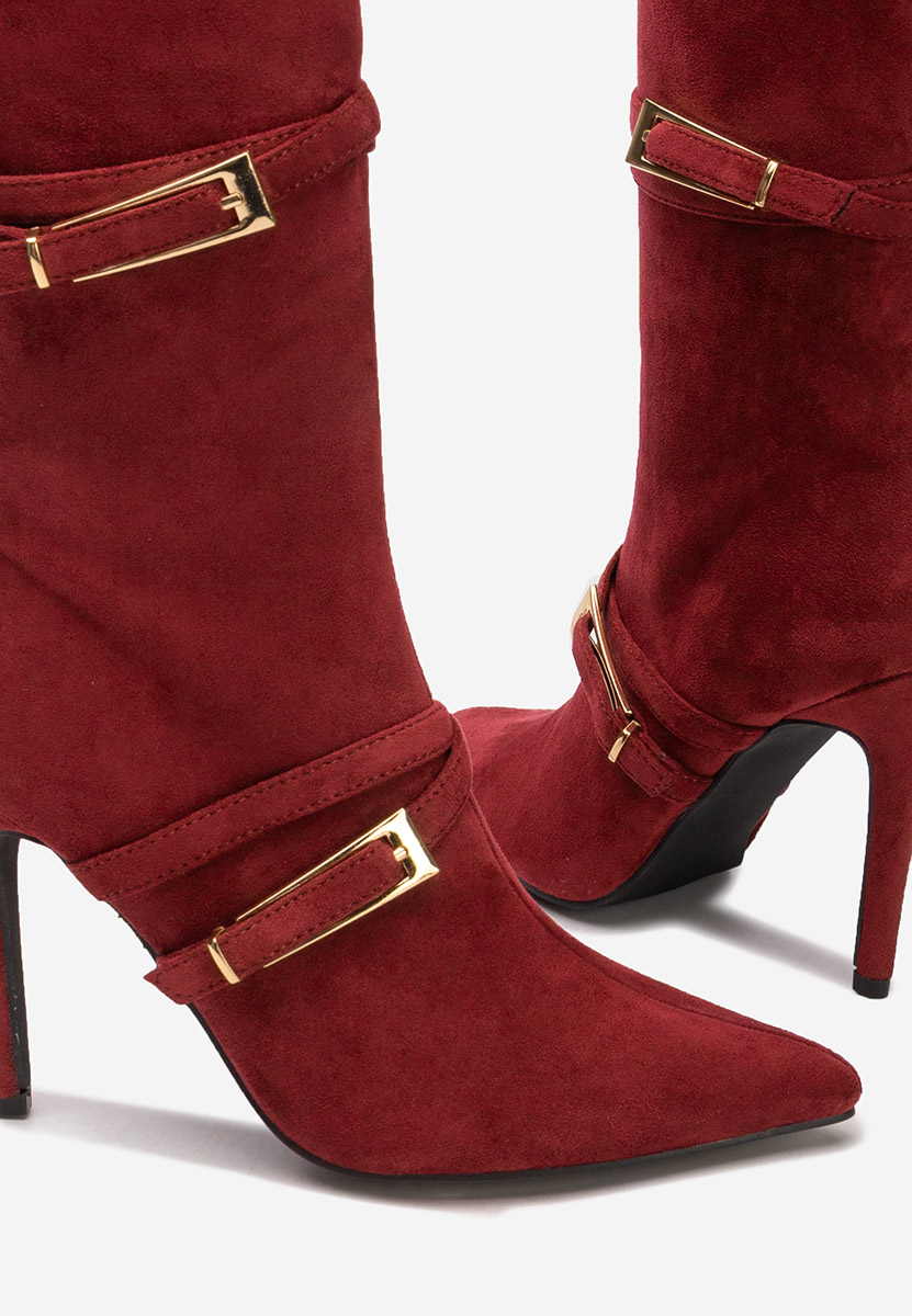 Stivali tacco a spillo Ernesia granata