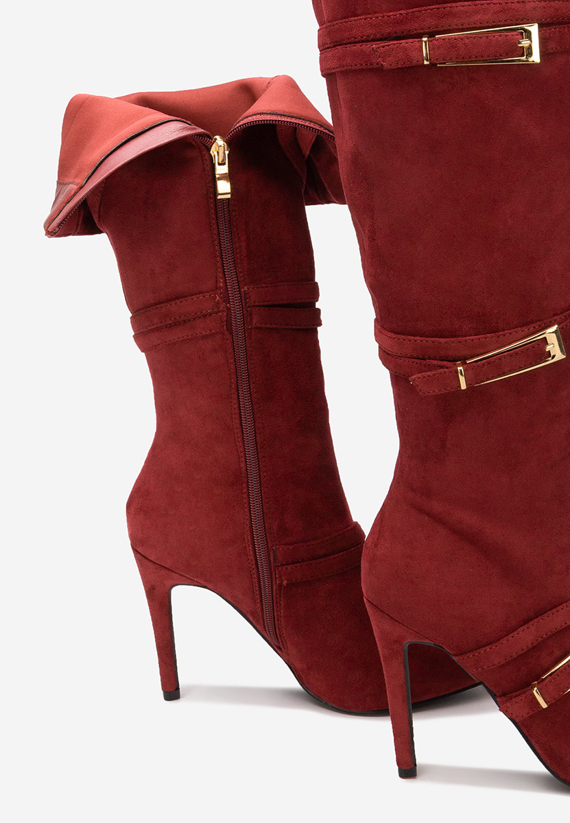 Stivali tacco a spillo Ernesia granata