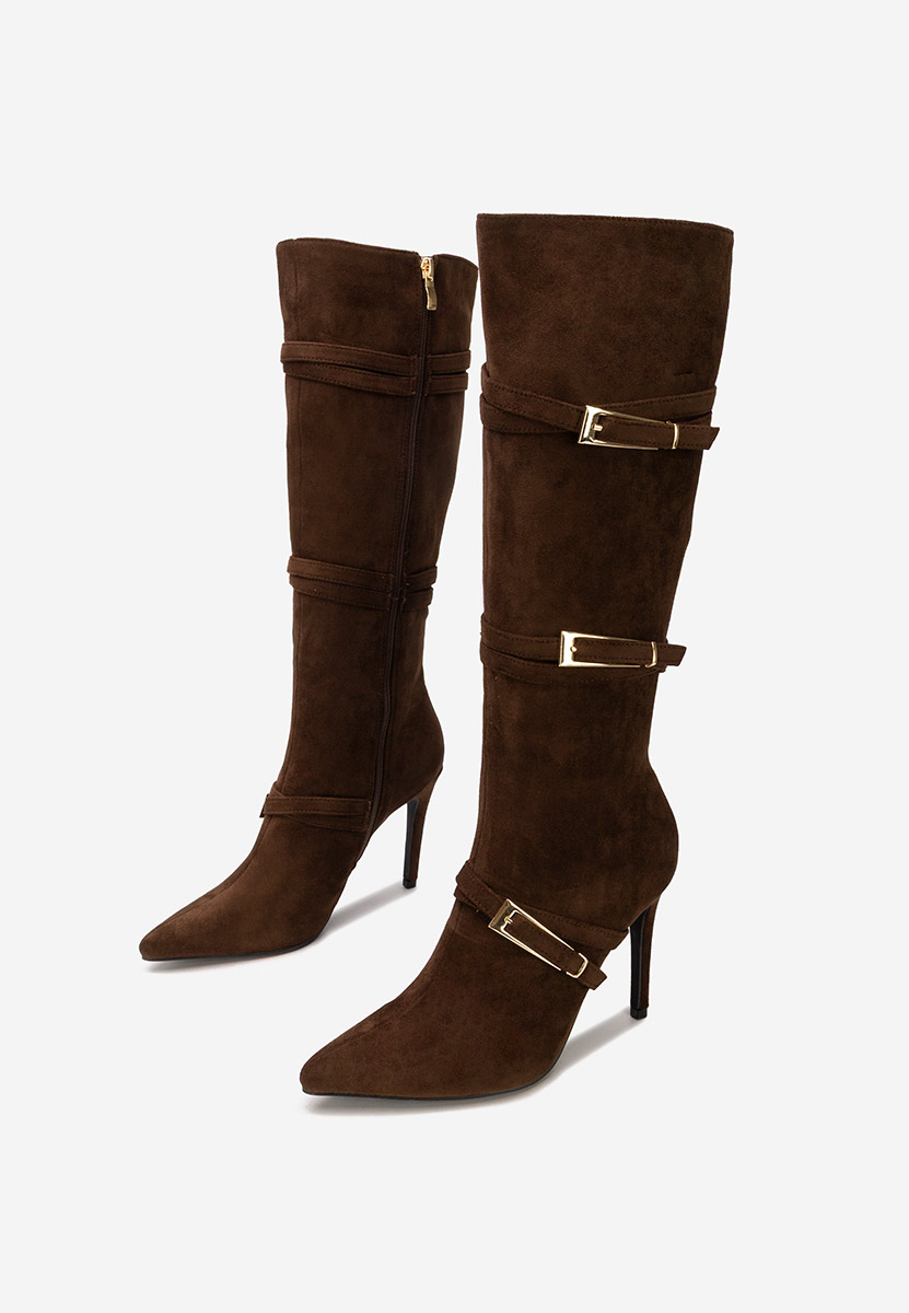 Stivali tacco a spillo Ernesia marrone