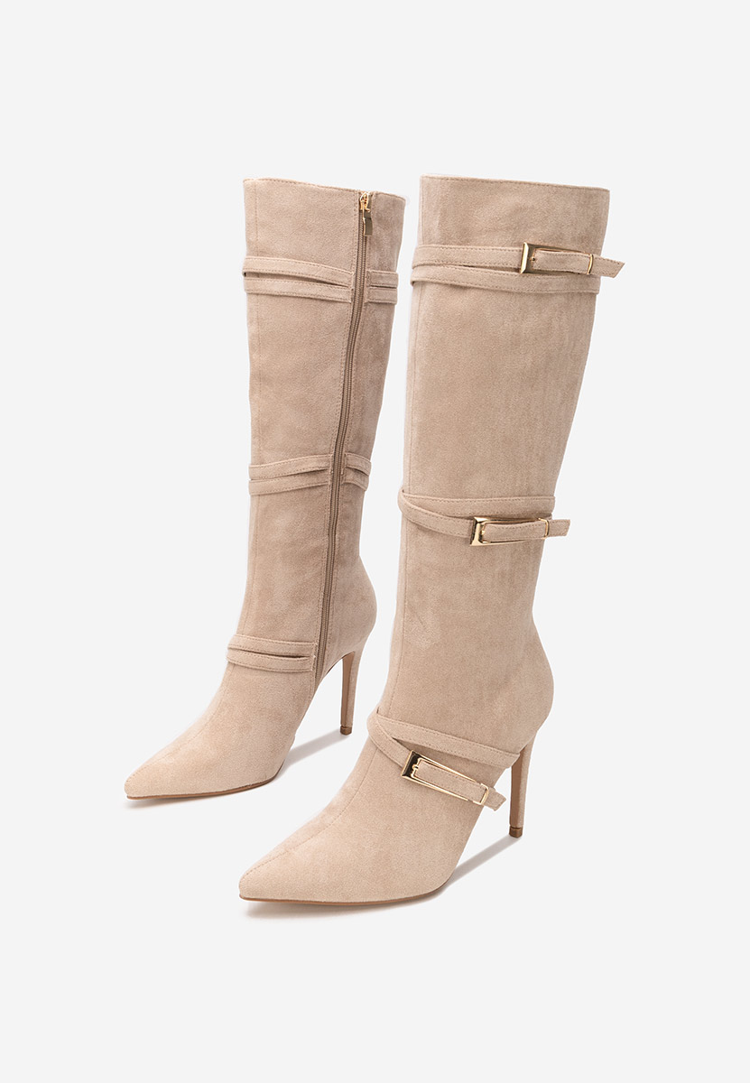 Stivali tacco a spillo Ernesia beige