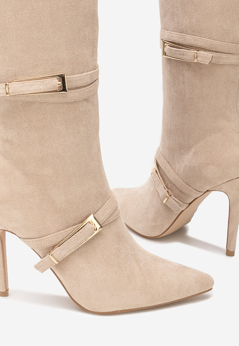 Stivali tacco a spillo Ernesia beige