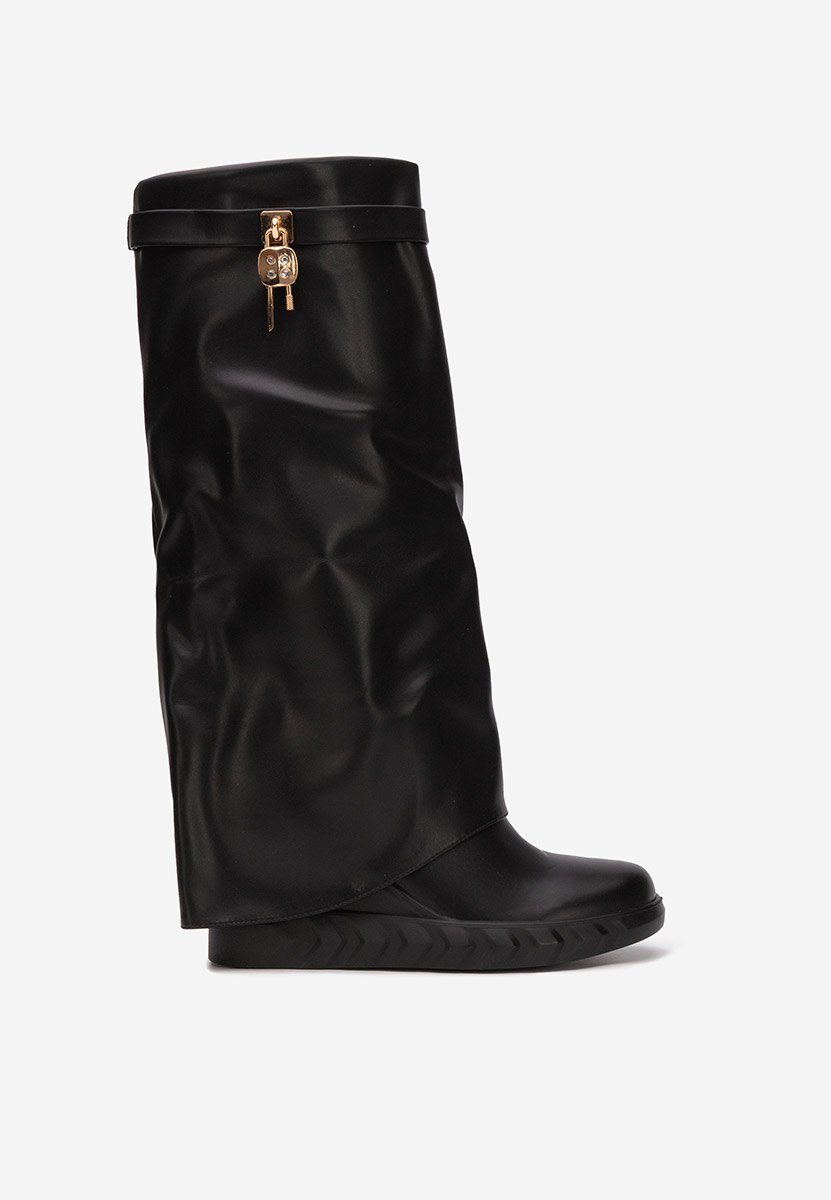 Stivali zeppa interna Nero Ipira