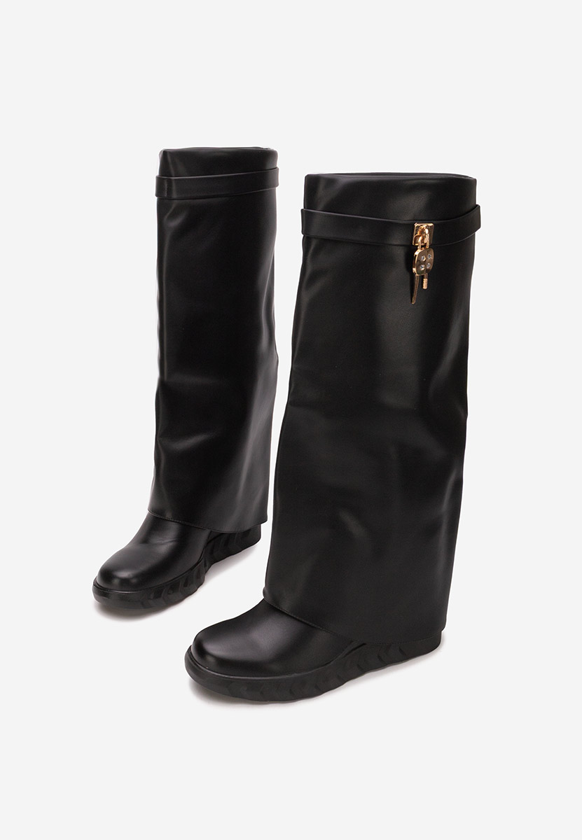 Stivali zeppa interna Nero Ipira