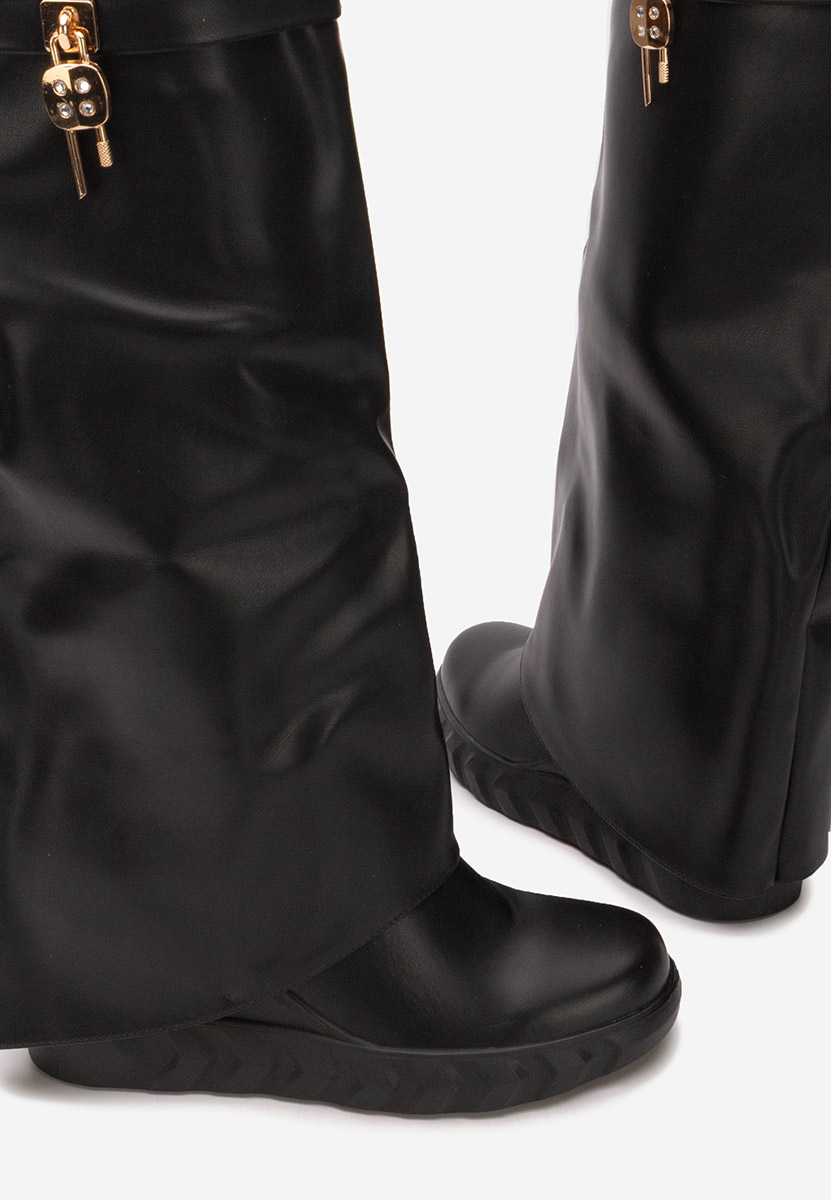 Stivali zeppa interna Nero Ipira