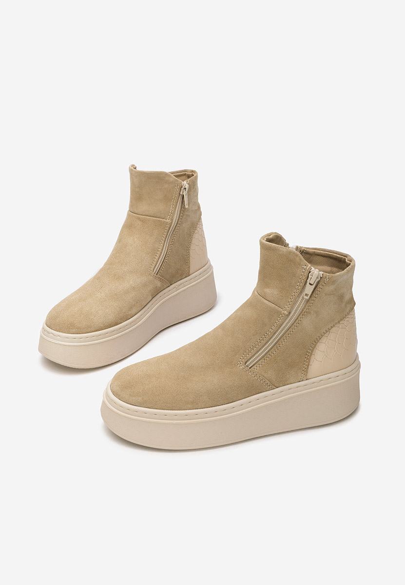 Stivaletti in pelle Andiora beige