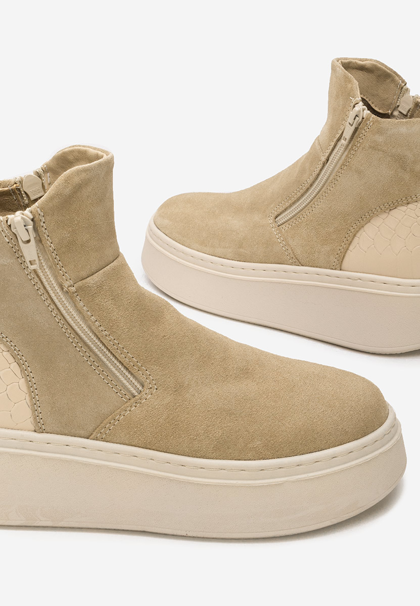 Stivaletti in pelle Andiora beige