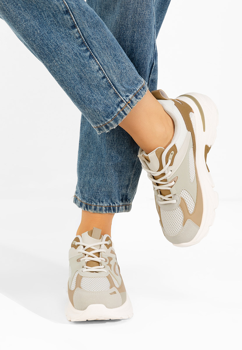 Sneakers con plateau Zoriva cachi
