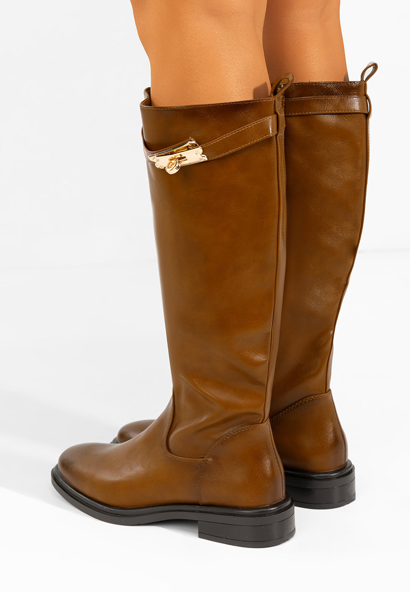 Stivali con tacco basso Marquerite camel