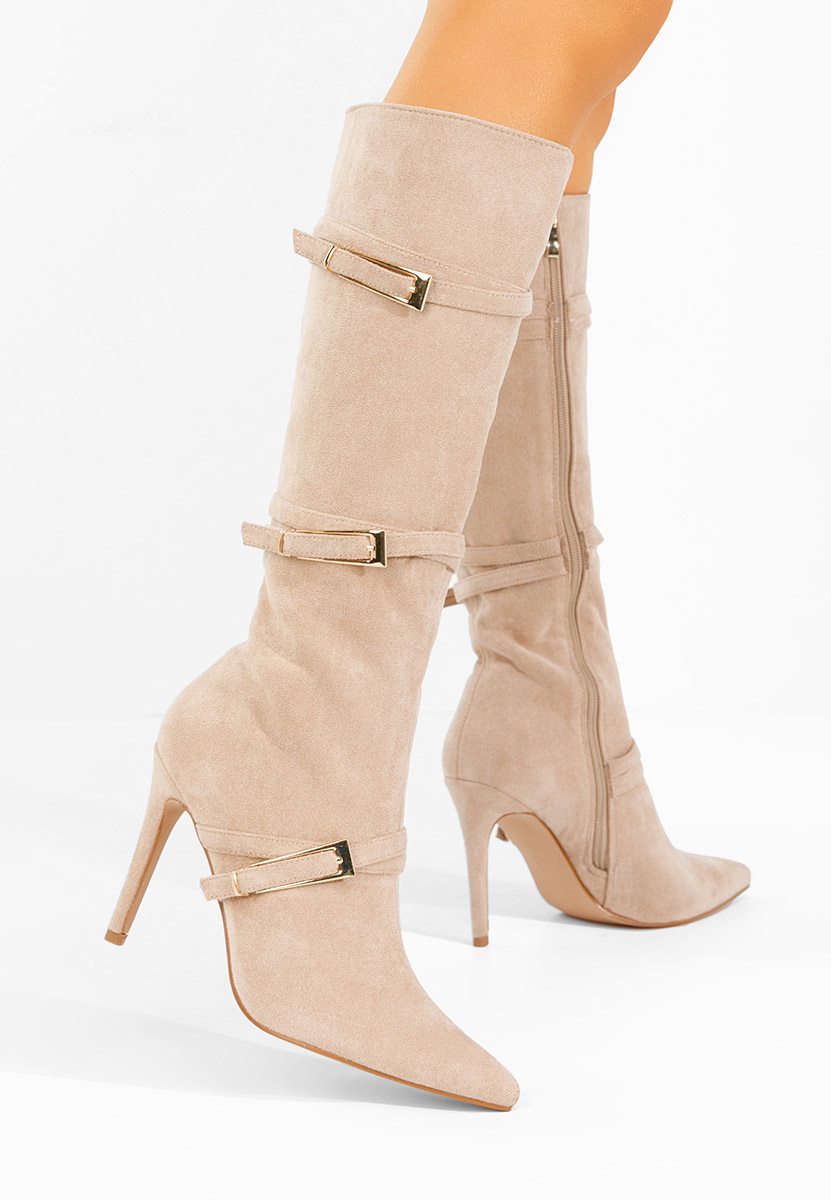 Stivali tacco a spillo Ernesia beige