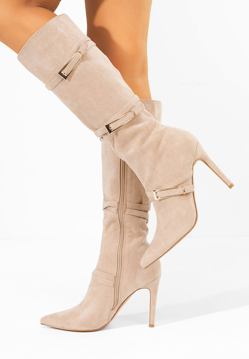 Stivali tacco a spillo Ernesia beige