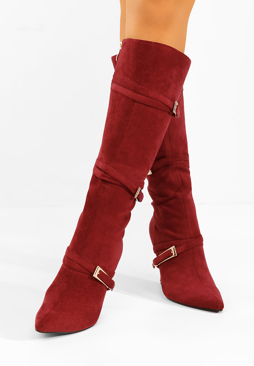 Stivali tacco a spillo Ernesia granata