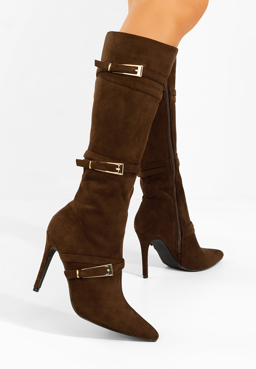 Stivali tacco a spillo Ernesia marrone