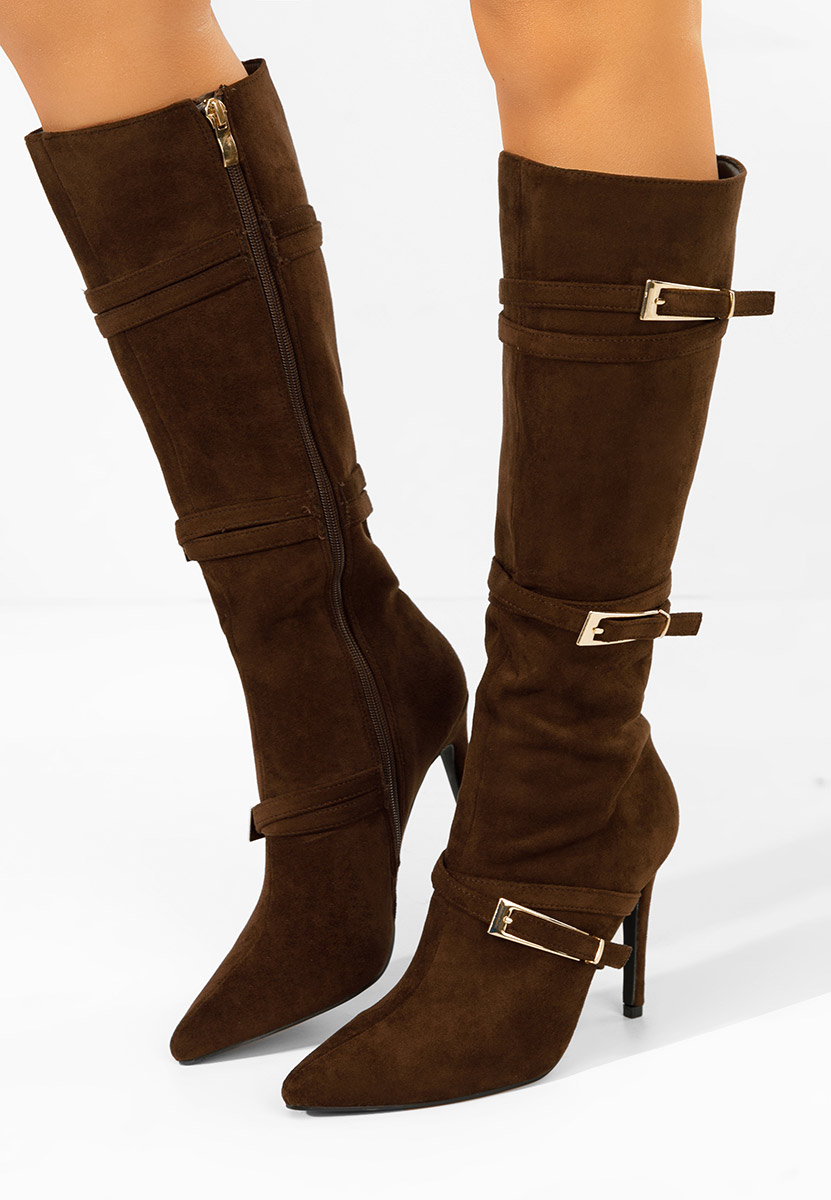 Stivali tacco a spillo Ernesia marrone