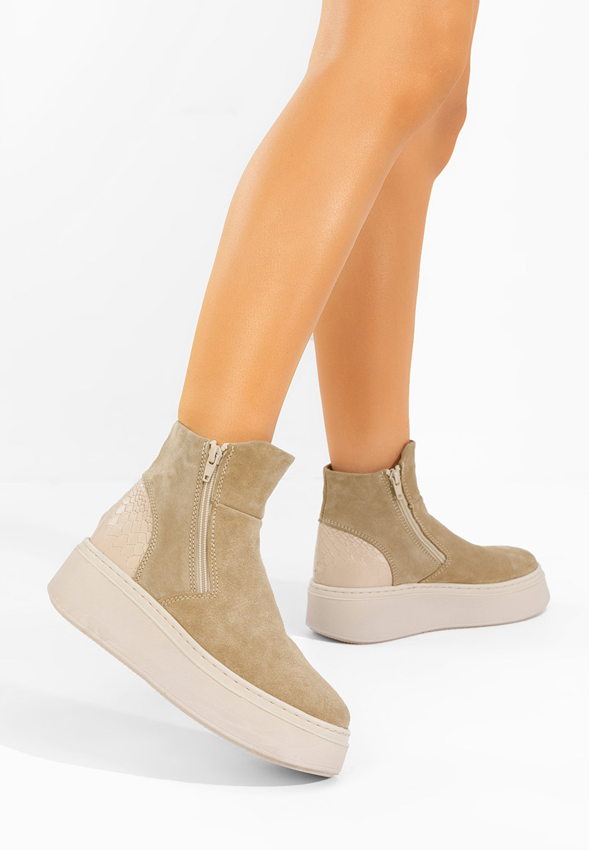 Stivaletti in pelle Andiora beige