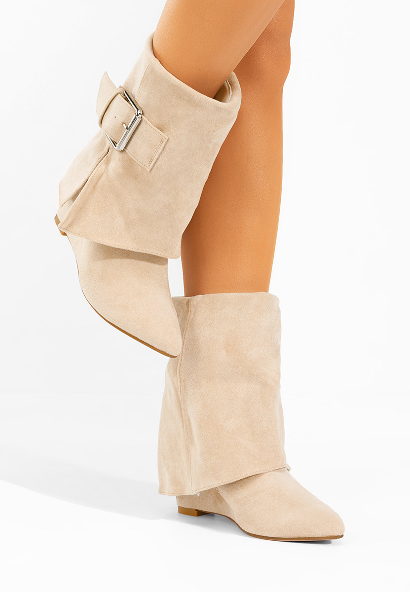 Tronchetti con zeppa Irinea beige