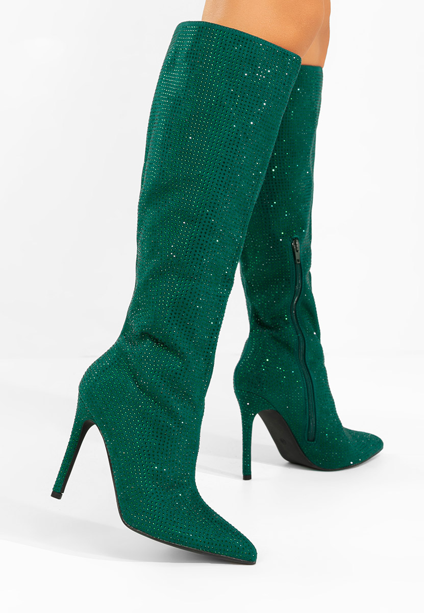 Stivali tacco a spillo Minodora verdi