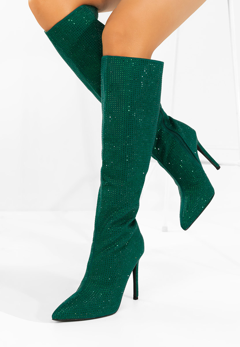 Stivali tacco a spillo Minodora verdi