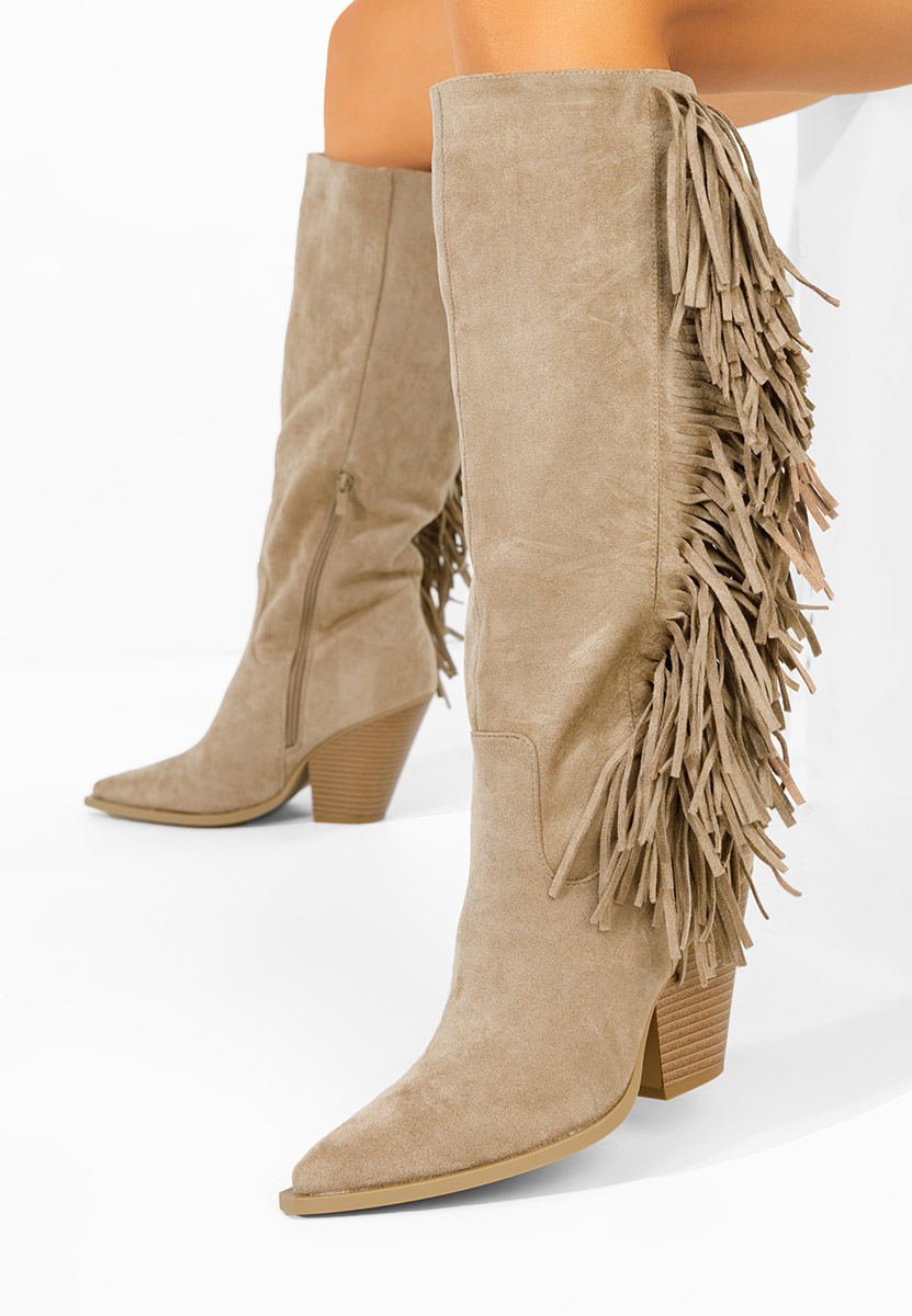 Stivali con tacco Brania cachi