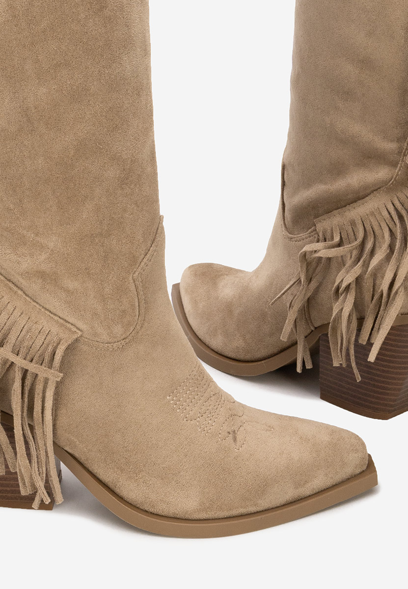 Stivali cowboy donna Givora cachi