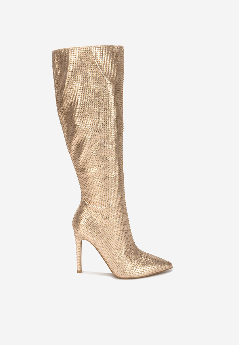 Stivali tacco a spillo Minodora oro