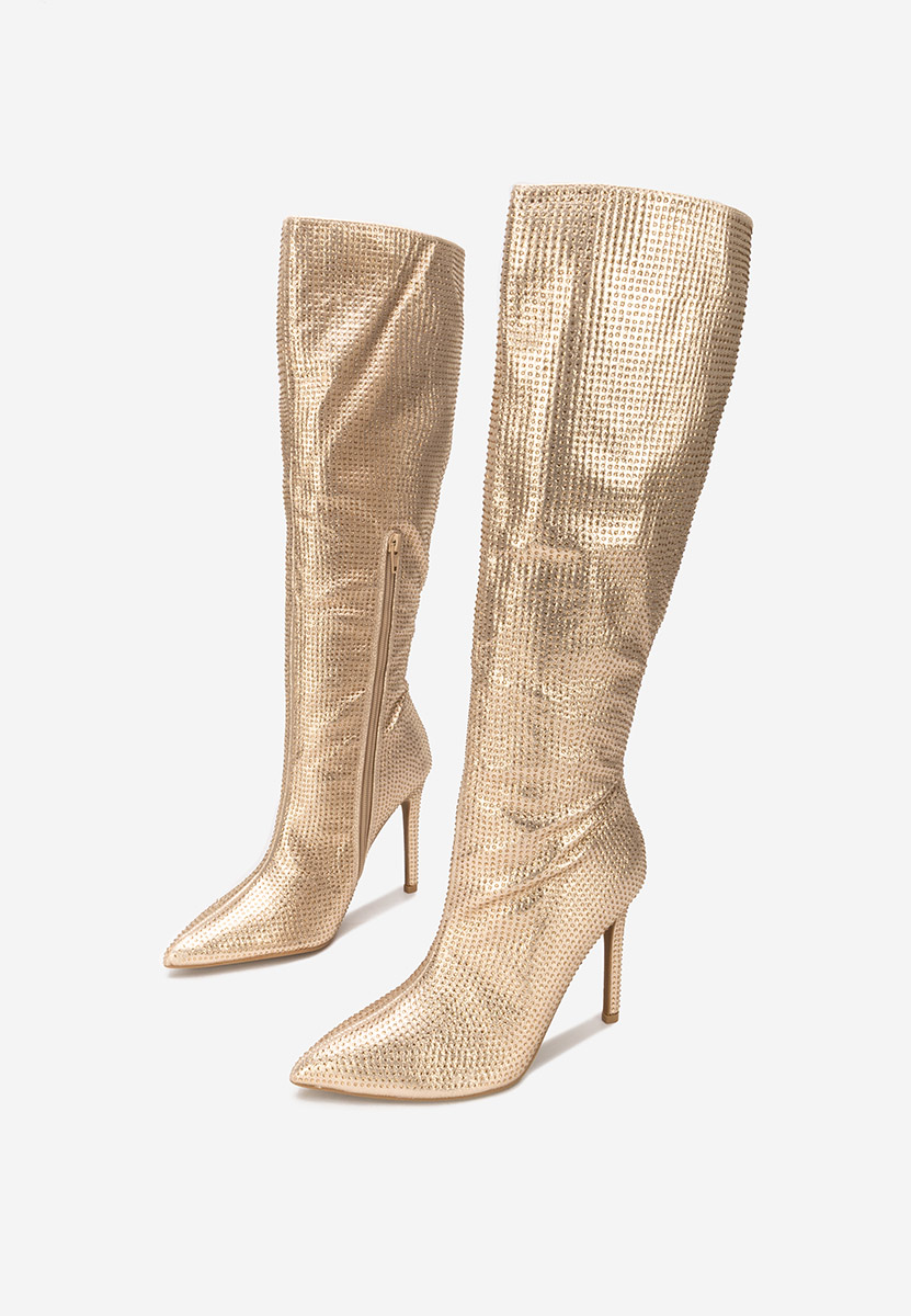 Stivali tacco a spillo Minodora oro