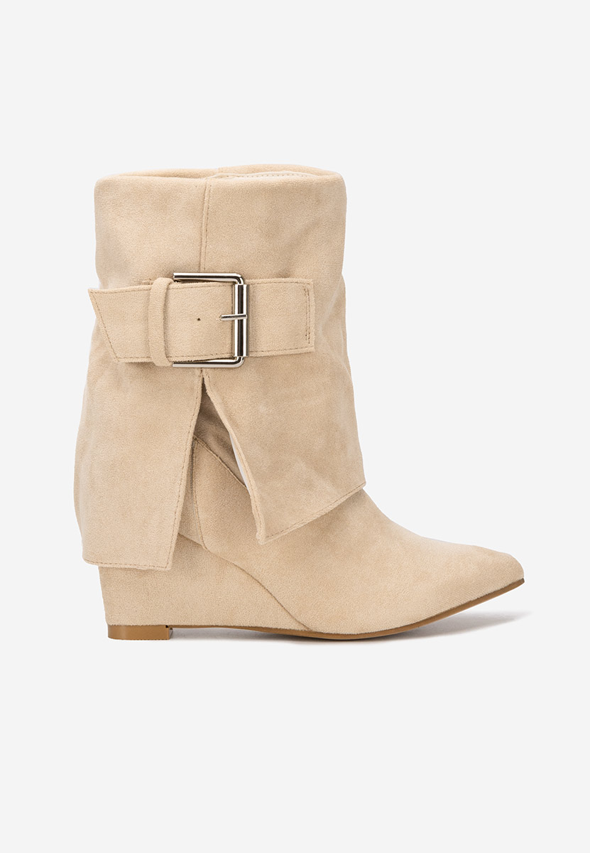 Tronchetti con zeppa Irinea beige