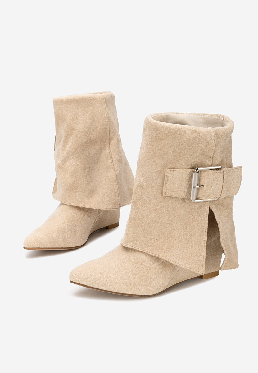 Tronchetti con zeppa Irinea beige