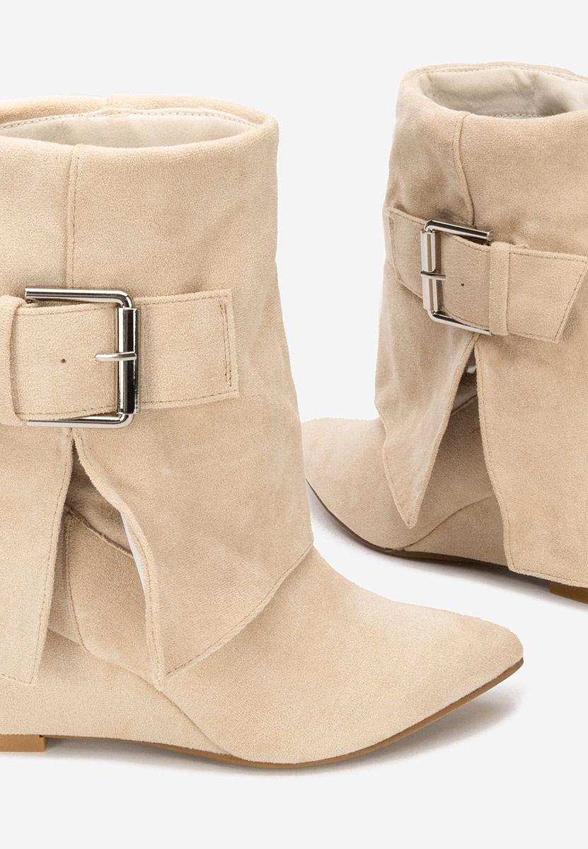 Tronchetti con zeppa Irinea beige