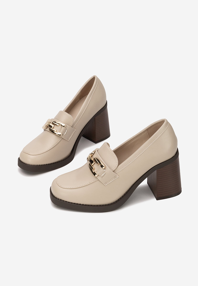 Mocassini con tacco Zienna beige