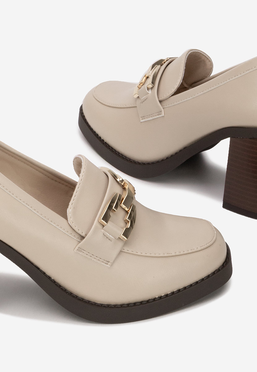 Mocassini con tacco Zienna beige