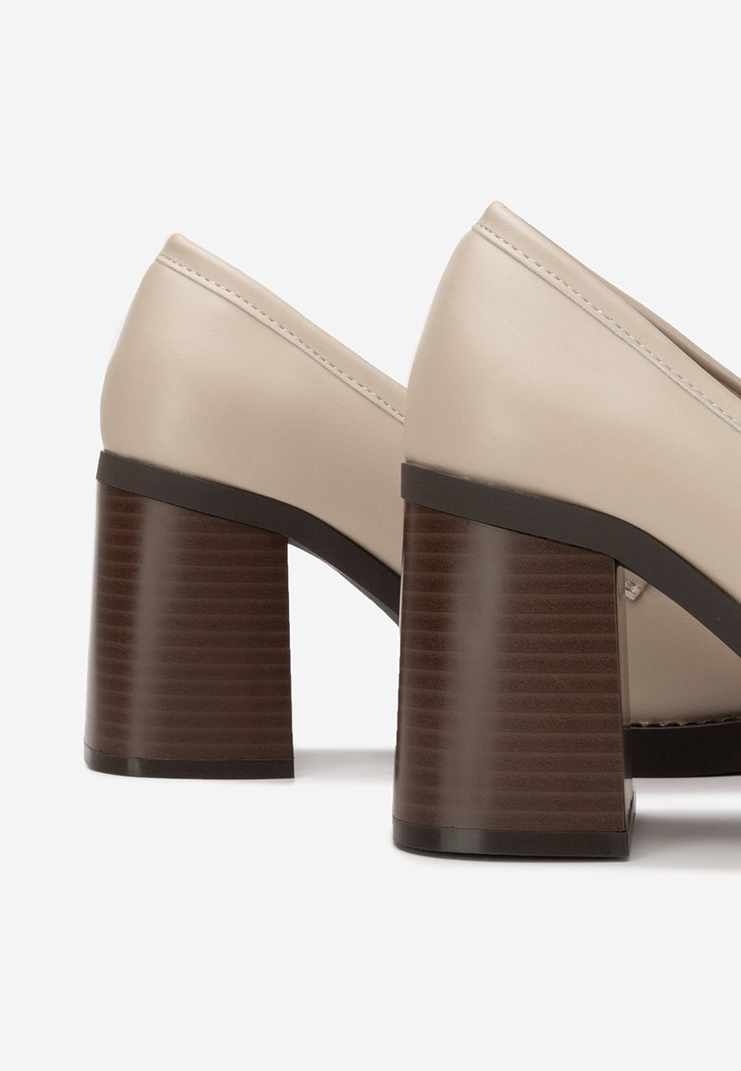 Mocassini con tacco Zienna beige