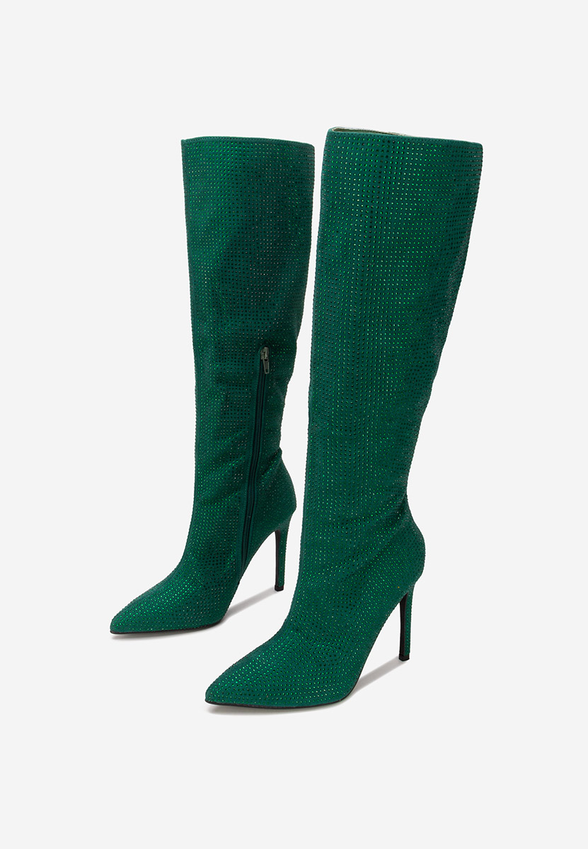 Stivali tacco a spillo Minodora verdi