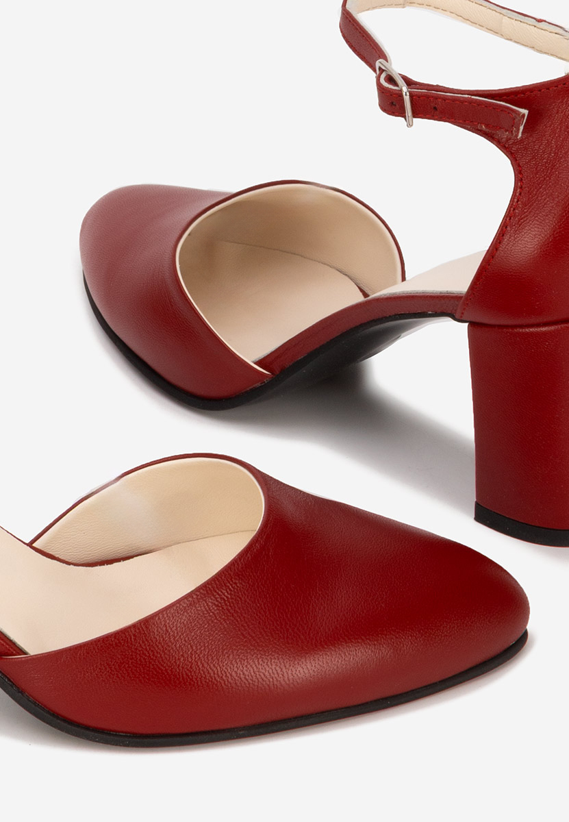 Décolleté pelle Praia granata