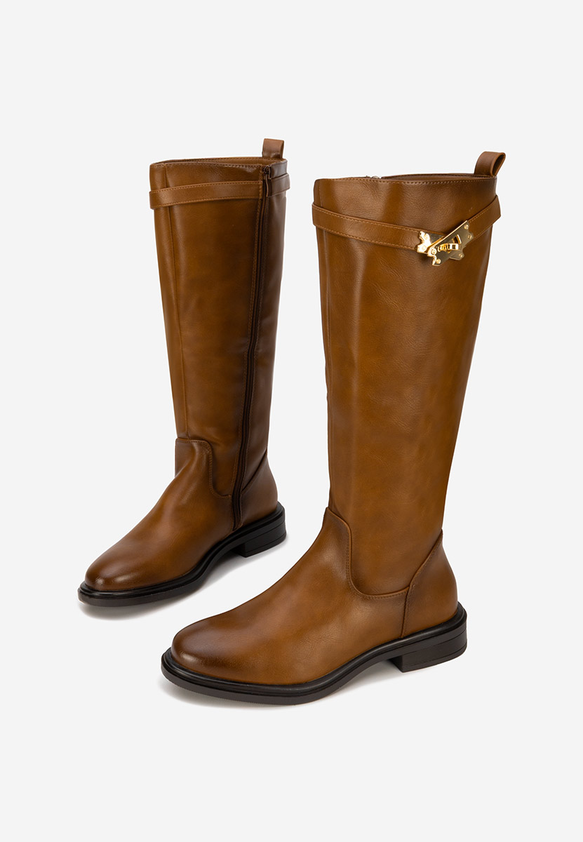 Stivali con tacco basso Marquerite camel