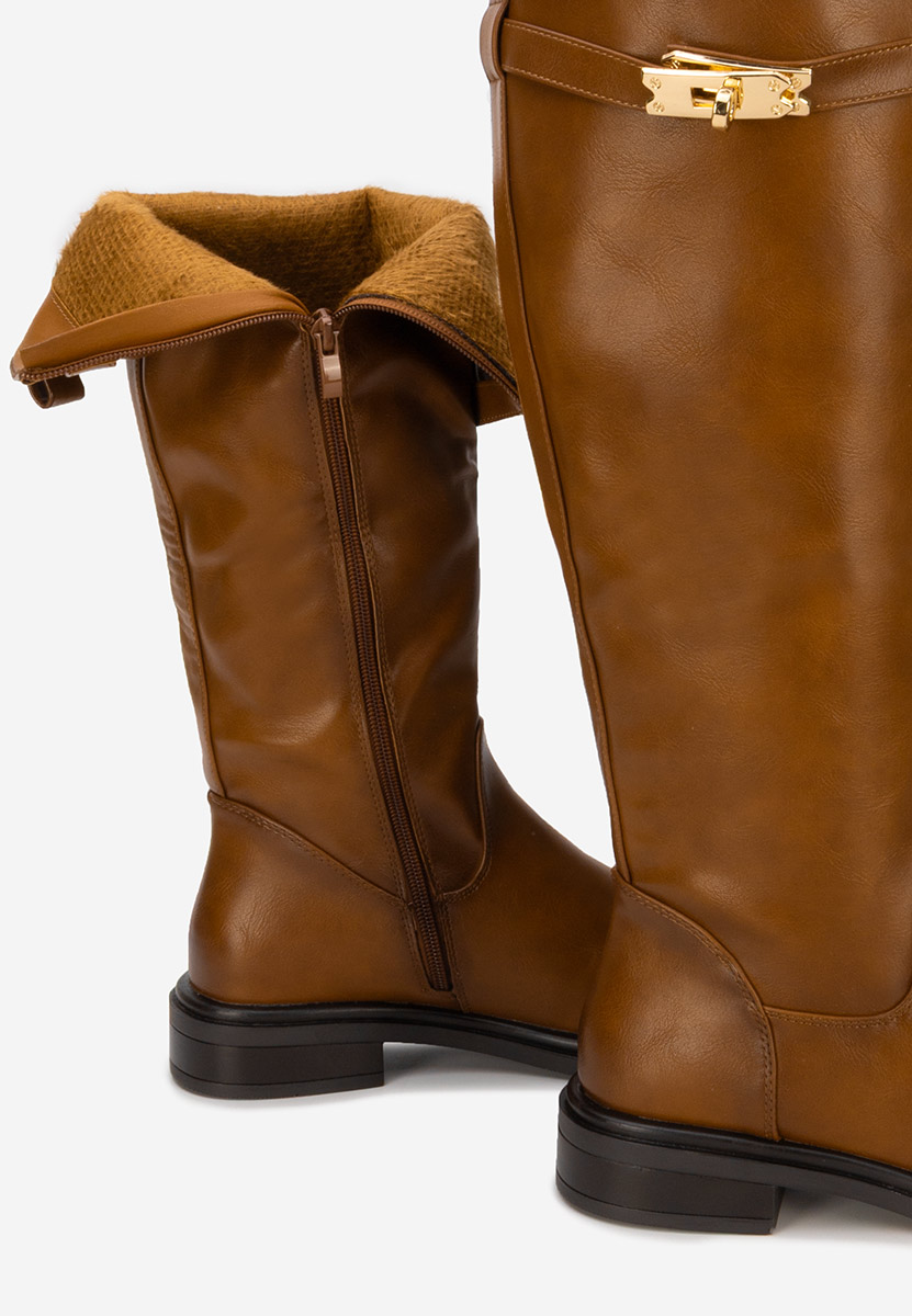 Stivali con tacco basso Marquerite camel