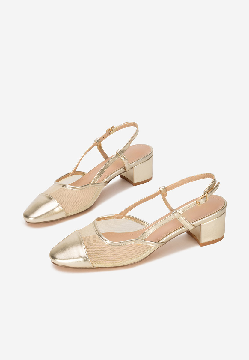 Décolleté tacco largo Velva oro