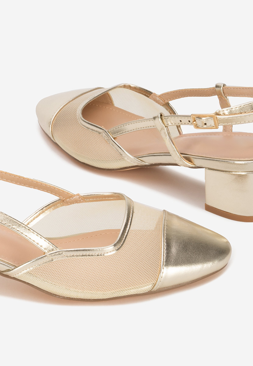 Décolleté tacco largo Velva oro