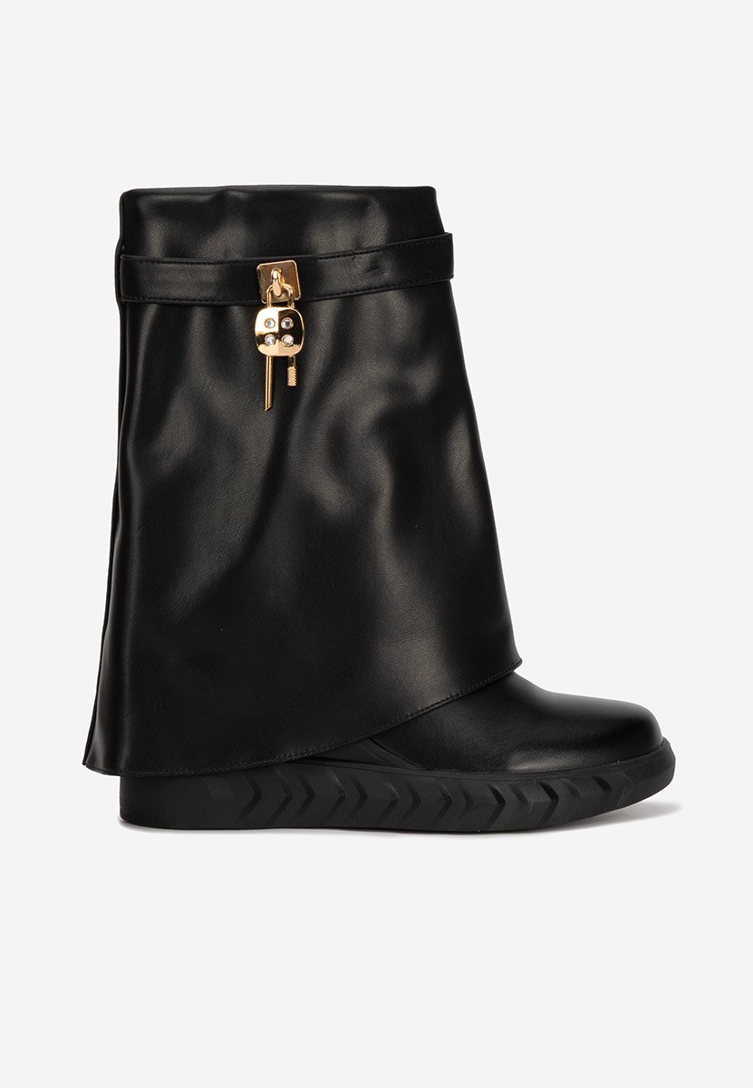 Stivali zeppa interna Nero Serena