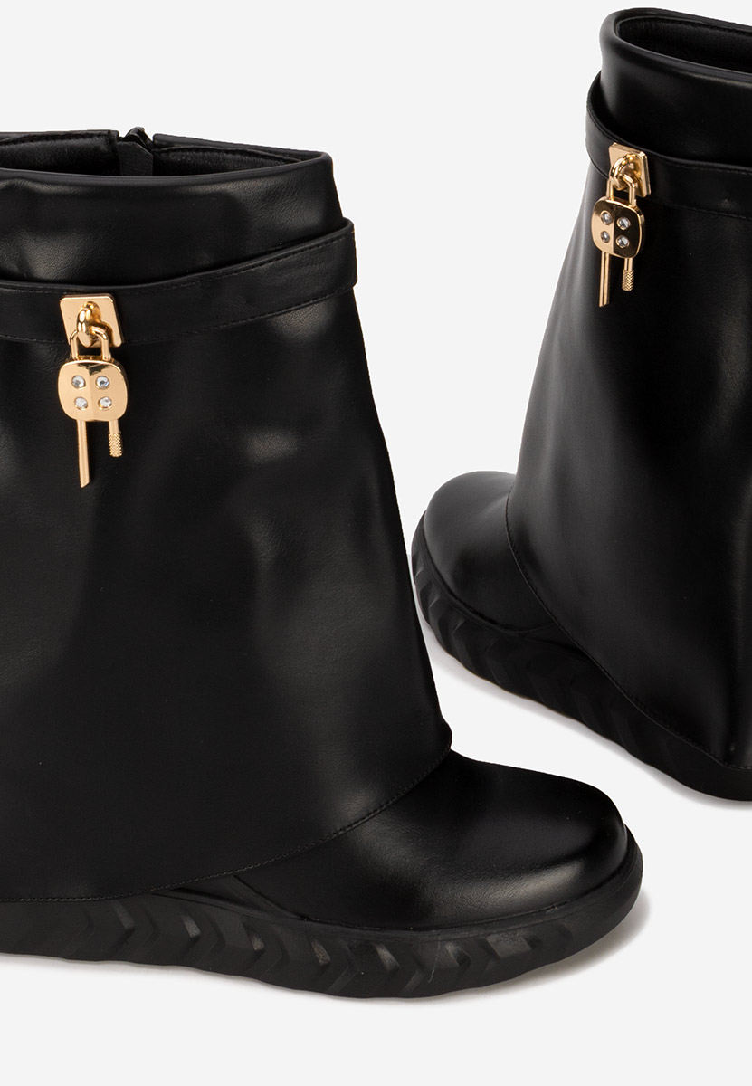 Stivali zeppa interna Nero Serena