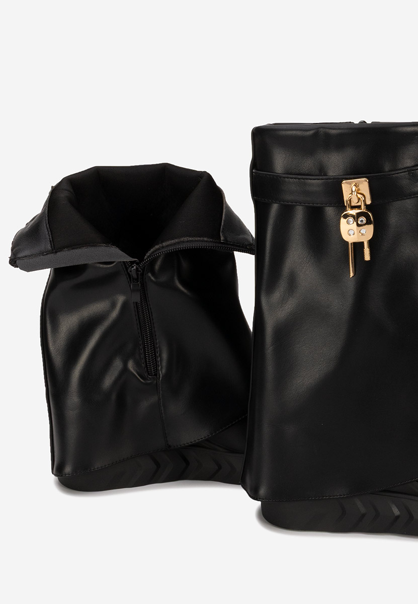 Stivali zeppa interna Nero Serena