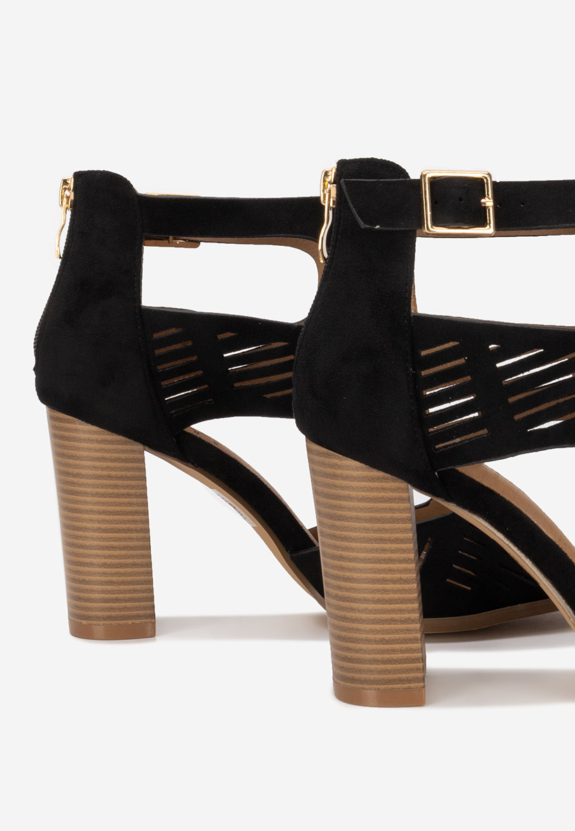 Sandali con tacco largo Cassey nero