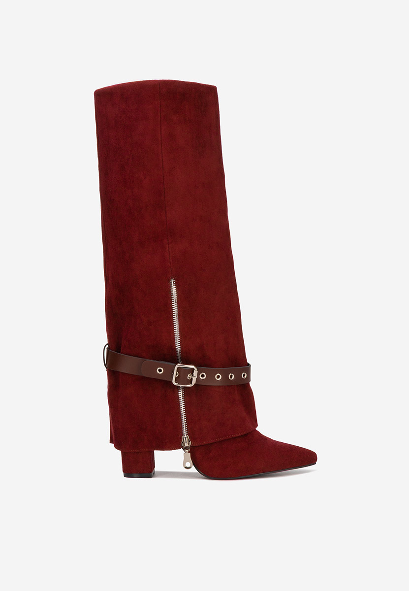 Stivali con tacco Scotia granata