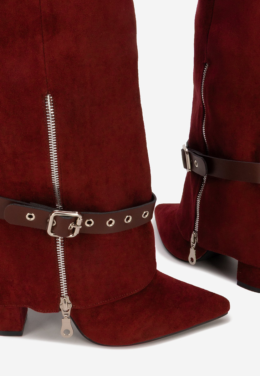 Stivali con tacco Scotia granata