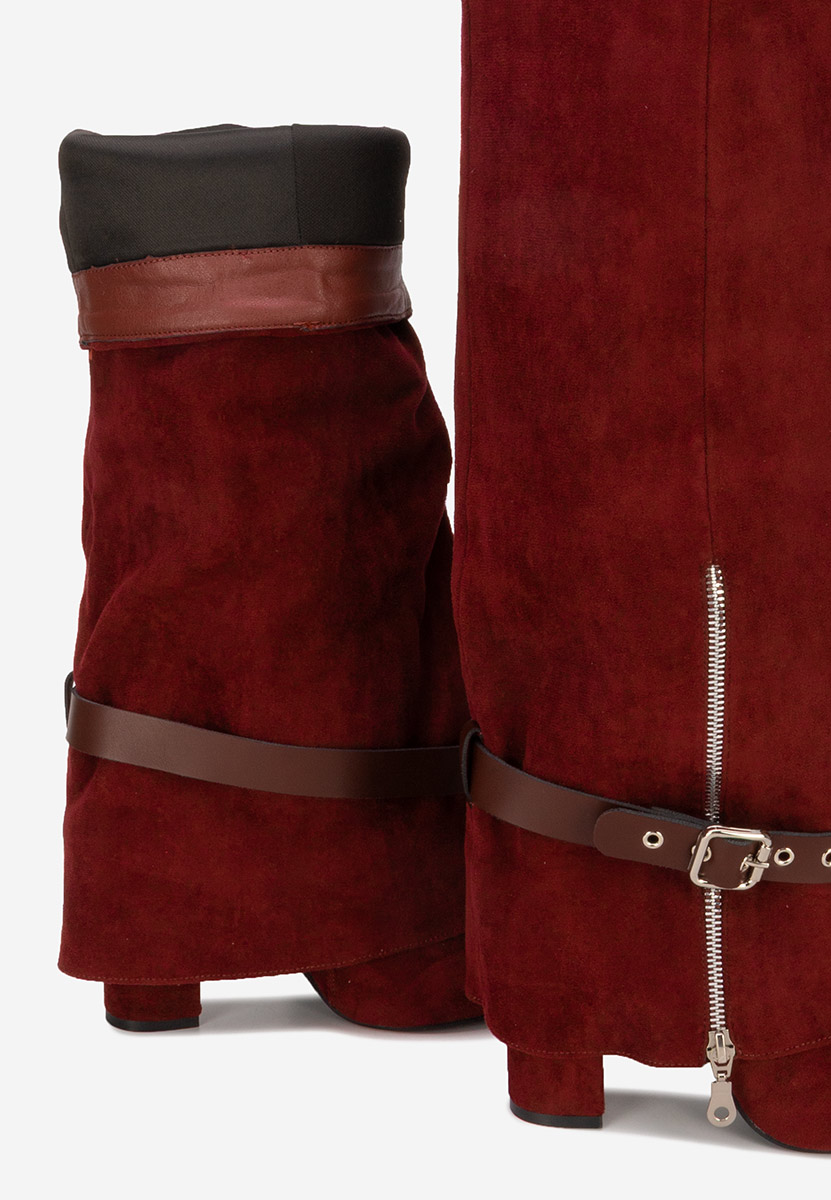 Stivali con tacco Scotia granata