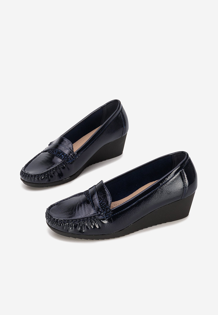 Mocassini donna platform Saina blu marine